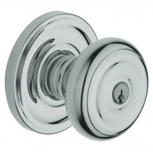 Baldwin - 5210.260 - Colonial Knob - Keyed Entry with Classic Rose, Polished Chrome Finish 5210260 Quick Ship
