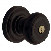 Baldwin - 5210.402 - Colonial Knob - Keyed Entry with Classic Rose - Distressed Oil-Rubbed Bronze Finish 5210402 Quick Ship