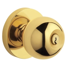Baldwin<br />5215.031.ENTR - Contemporary knob w/ Contemporary rose - Keyed Entry - Non-Lacquered Brass 5215031
