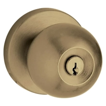 Baldwin<br />5215.050.ENTR - Contemporary knob w/ Contemporary rose - Keyed Entry - Satin Brass and Black 5215050