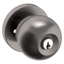 Baldwin<br />5215.076.ENTR - Contemporary knob w/ Contemporary rose - Keyed Entry - Lifetime (PVD) Graphite Nickel 5215076