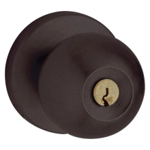 Baldwin<br />5215.402.ENTR - Modern Knob - Keyed Entry with Contemporary Rose, Distressed Oil-Rubbed Bronze Finish 5215402