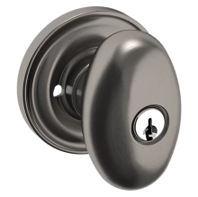Baldwin - 5225.076.ENTR - EGG KNOB W/ CLASSIC ROSE - KEYED ENTRY - LIFETIME (PVD) GRAPHITE NICKEL 5225076