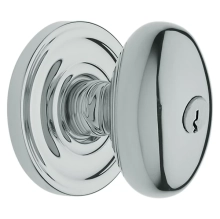 Baldwin<br />5225.260.ENTR - EGG KNOB W/ CLASSIC ROSE - KEYED ENTRY - POLISHED CHROME 5225260