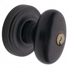 Baldwin - 5225.402 - Egg Knob - Keyed Entry with Classic Rose, Distressed Oil-Rubbed Bronze Finish 5225402 Quick Ship