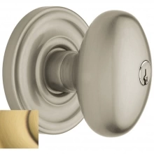 Baldwin - 5225.060 - Egg Knob - Keyed Entry with Classic Rose, Satin Brass and Brown Finish 5225060 Quick Ship