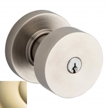 Baldwin - 5230.003 - Contemporary Knob w/ Round Rose - Keyed Entry - Lifetime Polished Brass 5230003 Quick Ship