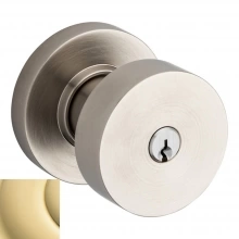 Baldwin - 5230.031 - Contemporary Knob w/ Round Rose - Keyed Entry - Non-Lacquered Brass 5230031 Quick Ship