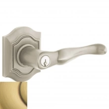 Baldwin<br />5237.060 - Bethpage Lever w/ Bethpage Rose - Keyed Entry - Satin Brass & Brown 5237060 Quick Ship