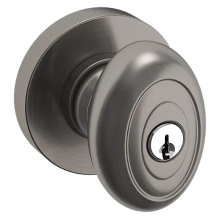 Baldwin<br />5237.076.ENTR - BETHPAGE KNOB W/ BETHPAGE ROSE - KEYED ENTRY - LIFETIME (PVD) GRAPHITE NICKEL 5237076 Quick Ship