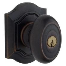 Baldwin<br />5237.402.ENTR - BETHPAGE KNOB W/ BETHPAGE ROSE - KEYED ENTRY - DISTRESSED OIL RUBBED 5237402 Quick Ship