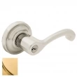 Baldwin<br />5245.044 - Classic Lever w/ Classic Rose - Keyed Entry - Lifetime Satin Brass 5245044 Quick Ship