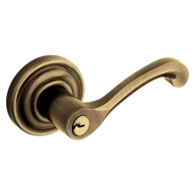 Baldwin<br />5245.050.ENTR - Classic Lever w/ Classic Rose - Keyed Entry - Satin Brass & Black 5245050 Quick Ship