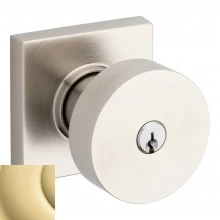 Baldwin - 5250.031 - Contemporary Knob w/ Square Rose - Keyed Entry - Non-Lacquered Brass 5250031 Quick Ship