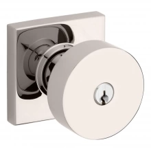 Baldwin - 5250.055 - Contemporary Knob w/ Square Rose - Keyed Entry - Lifetime Polished Nickel 5250055 Quick Ship