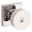 Baldwin<br />5250.055 - Contemporary Knob w/ Square Rose - Keyed Entry - Lifetime Polished Nickel 5250055 Quick Ship