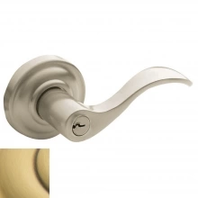 Baldwin - 5255.060 - Wave Lever w/ Classic Rose - Keyed Entry - Satin Brass & Brown 5255060 Quick Ship