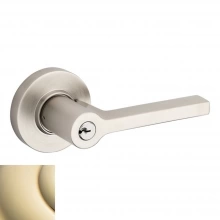 Baldwin<br />5260.003 - Square Lever w/ Round Rose - Keyed Entry - Lifetime Polished Brass 5260003 Quick Ship