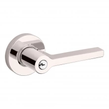 Baldwin - 5260.055 - Square Lever w/ Round Rose - Keyed Entry - Lifetime Polished Nickel 5260055 Quick Ship