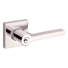 Baldwin - 5285.055 - Square Lever w/ Square Rose - Keyed Entry - Lifetime Polished Nickel 5285055 Quick Ship