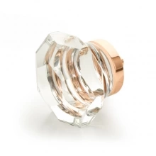 Schaub - 54-PRG - City Lights, Faceted Dome Glass Knob, Polished Rose Gold, 1-3/4" dia