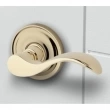 Baldwin<br />5455V.003.PASS IN STOCK  - Wave Lever with 5048 Rose - Passage Set, Lifetime Polished Brass Finish 5455V003PASS Quick Ship