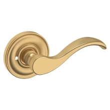 Baldwin<br />5455V.033.PRIV IN STOCK - Wave Lever with 5048 Rose - Privacy Set, Vintage Brass Finish 5455V033PRIV Quick Ship