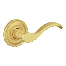 Baldwin - 5455V.044.LDM IN STOCK - Wave Lever with 5048 Rose - Left-Hand Half Dummy, Lifetime (PVD) Satin Brass Finish 5455V044LDM Quick Ship