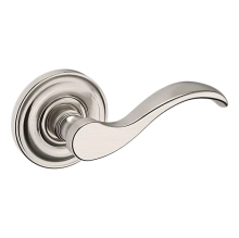 Baldwin<br />5455V.056.LDM IN STOCK - Wave Lever with 5048 Rose - Left-Hand Half Dummy, Lifetime (PVD) Satin Nickel Finish 5455056LDM Quick Ship