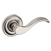Baldwin<br />5455V.056.PASS IN STOCK - Wave Lever with 5048 Rose - Passage Set, Lifetime (PVD) Satin Nickel Finish 5455V056PASS Quick Ship