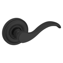 Baldwin<br />5455V.190.PASS IN STOCK - Wave Lever with 5048 Rose - Passage Set, Satin Black Finish 5455V190PASS Quick Ship