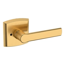 Baldwin<br />5485V.044.PRIV IN STOCK - Soho Lever with R026 Rose - Privacy Set, Lifetime (PVD) Satin Brass Finish 5485V044PRIV Quick Ship