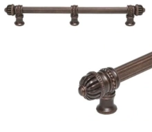 Carpe Diem Cabinet Knobs<br />5687   14" -  Cricket Cage medium finial 12" c to c appliance/long pull; 5/8" smooth bar & center brace