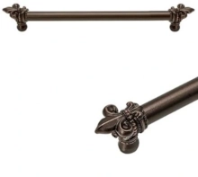 Carpe Diem Cabinet Knobs<br />5713   20"  - Charlemagne large Fleur De Lys 18" c to c; 5/8" smooth bar long pull