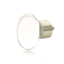 Schaub - 60-15 - City Lights, Oval Glass Knob, Satin Nickel, 1-3/4" dia