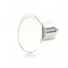 Schaub - 60-26 - City Lights, Oval Glass Knob, Polished Chrome, 1-3/4" dia