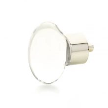 Schaub - 60-PN - City Lights, Oval Glass Knob, Polished Nickel, 1-3/4" dia