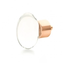 Schaub - 60-PRG - City Lights, Oval Glass Knob, Polished Rose Gold, 1-3/4" dia