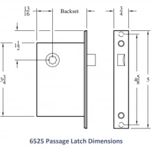 Accurate - 6525 - Screen/Interior Passage Latch Mortise Lock Only