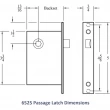 Accurate<br />6525 - Screen/Interior Passage Latch Mortise Lock Only