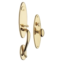 Baldwin - 6573.003.ENTR IN-STOCK  Lifetime polished brass  - Springfield Handleset  w/ 5025 knob 6573260ENTR Quick Ship