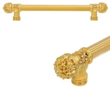 Carpe Diem Cabinet Knobs<br />7655   12"  - Versailles small finial 12" c to c appliance/long pull; 5/8" smooth bar with Swarovski Crystals 