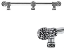 Carpe Diem Cabinet Knobs<br />7672   14-1/2"  - Versailles small finial 12" c to c appliance/long pull; 5/8" smooth bar & center brace with Swarovski Crystals