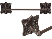 Carpe Diem Cabinet Knobs<br />7713   40-1/4" - Versailles 36" o.c. approx towel bar w/Swarovski Crystals w/ 5/8" smooth center