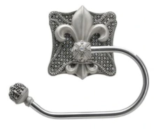 Carpe Diem Cabinet Knobs<br />7723    7 3/4" - Versailles tissue holder left with Swarovski Crystals