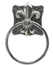 Carpe Diem Cabinet Knobs<br />7733  5-3/4" - Versailles full towel ring with Swarovski Crystals 
