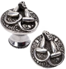 Carpe Diem Cabinet Knobs - 8011  1-1/2" - Bits on classic background knob right
