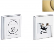 Baldwin - 8260.06 - HOLLYWOOD HILLS DEADBOLT FOR 2 1/8" DOOR PREP - SATIN BRASS AND BROWN 8260060 Baldwin - 8260.06 - HOLLYWOOD HILLS DEADBOLT FOR 2 1/8" DOOR PREP - SATIN BRASS AND BROWN 8260060