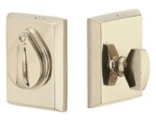 Emtek<br />8465 TWB - Tumbled White Bronze #3 Style Plate and Flap Deadbolt Single Cylinder