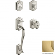 Baldwin - 85327.044 - BETHPAGE FRONT DOOR SECTIONAL HANDLESET - LIFETIME SATIN BRASS 85327044